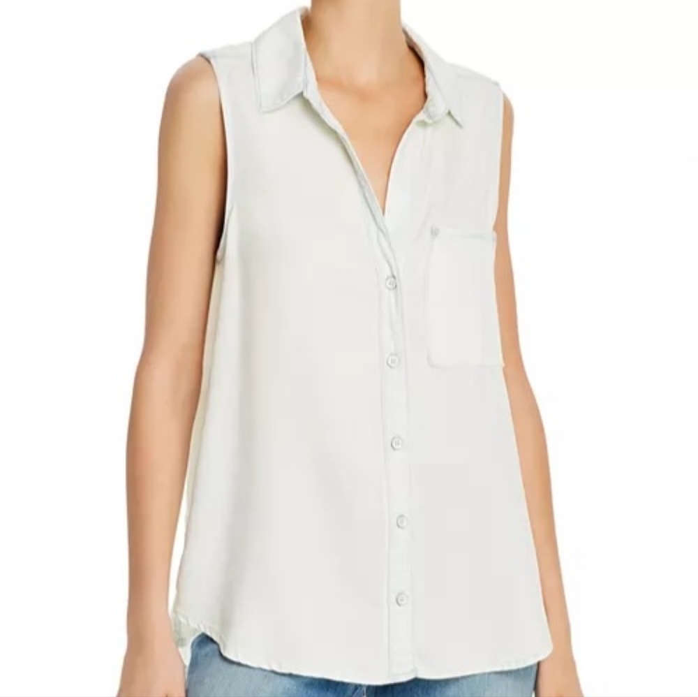 Bella Dahl Sleeveless Button Down Shirt Top Blouse